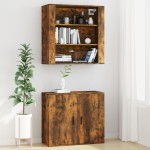 vidaXL Dulap de perete, stejar fumuriu, 80x33x80 cm, lemn prelucrat vidaXL Dulap de perete, stejar fumuriu, 80x33x80 cm, lemn prelucrat