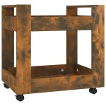 vidaXL Cărucior de birou, stejar fumuriu, 60x45x60 cm, lemn prelucrat vidaXL Cărucior de birou, stejar fumuriu, 60x45x60 cm, lemn prelucrat