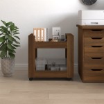 vidaXL Cărucior de birou, stejar maro, 60x45x60 cm, lemn prelucrat vidaXL Cărucior de birou, stejar maro, 60x45x60 cm, lemn prelucrat