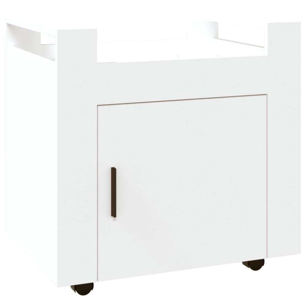 vidaXL Cărucior de birou, alb, 60x45x60 cm, lemn prelucrat