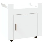 vidaXL Cărucior de birou, alb, 60x45x60 cm, lemn prelucrat vidaXL Cărucior de birou, alb, 60x45x60 cm, lemn prelucrat