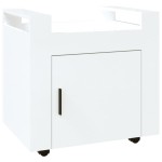 vidaXL Cărucior de birou, alb extralucios, 60x45x60 cm, lemn prelucrat vidaXL Cărucior de birou, alb extralucios, 60x45x60 cm, lemn prelucrat