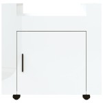 vidaXL Cărucior de birou, alb extralucios, 60x45x60 cm, lemn prelucrat vidaXL Cărucior de birou, alb extralucios, 60x45x60 cm, lemn prelucrat