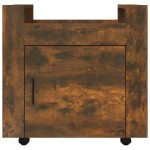 vidaXL Cărucior de birou, stejar fumuriu, 60x45x60 cm, lemn prelucrat