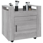 vidaXL Cărucior de birou, gri sonoma, 60x45x60 cm, lemn prelucrat