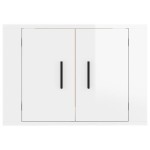vidaXL Dulap TV montat pe perete, alb extralucios, 57x34,5x40 cm