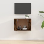 vidaXL Dulap TV montat pe perete, stejar fumuriu, 57x34,5x40 cm