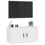 vidaXL Dulap TV cu montaj pe perete, alb, 80x34,5x40 cm vidaXL Dulap TV cu montaj pe perete, alb, 80x34,5x40 cm