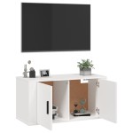 vidaXL Dulap TV cu montaj pe perete, alb, 80x34,5x40 cm vidaXL Dulap TV cu montaj pe perete, alb, 80x34,5x40 cm