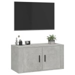 vidaXL Dulap TV montat pe perete, gri beton, 80x34,5x40 cm