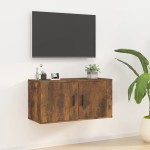vidaXL Dulap TV montat pe perete, stejar fumuriu, 80x34,5x40 cm