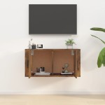 vidaXL Dulap TV montat pe perete, stejar fumuriu, 80x34,5x40 cm