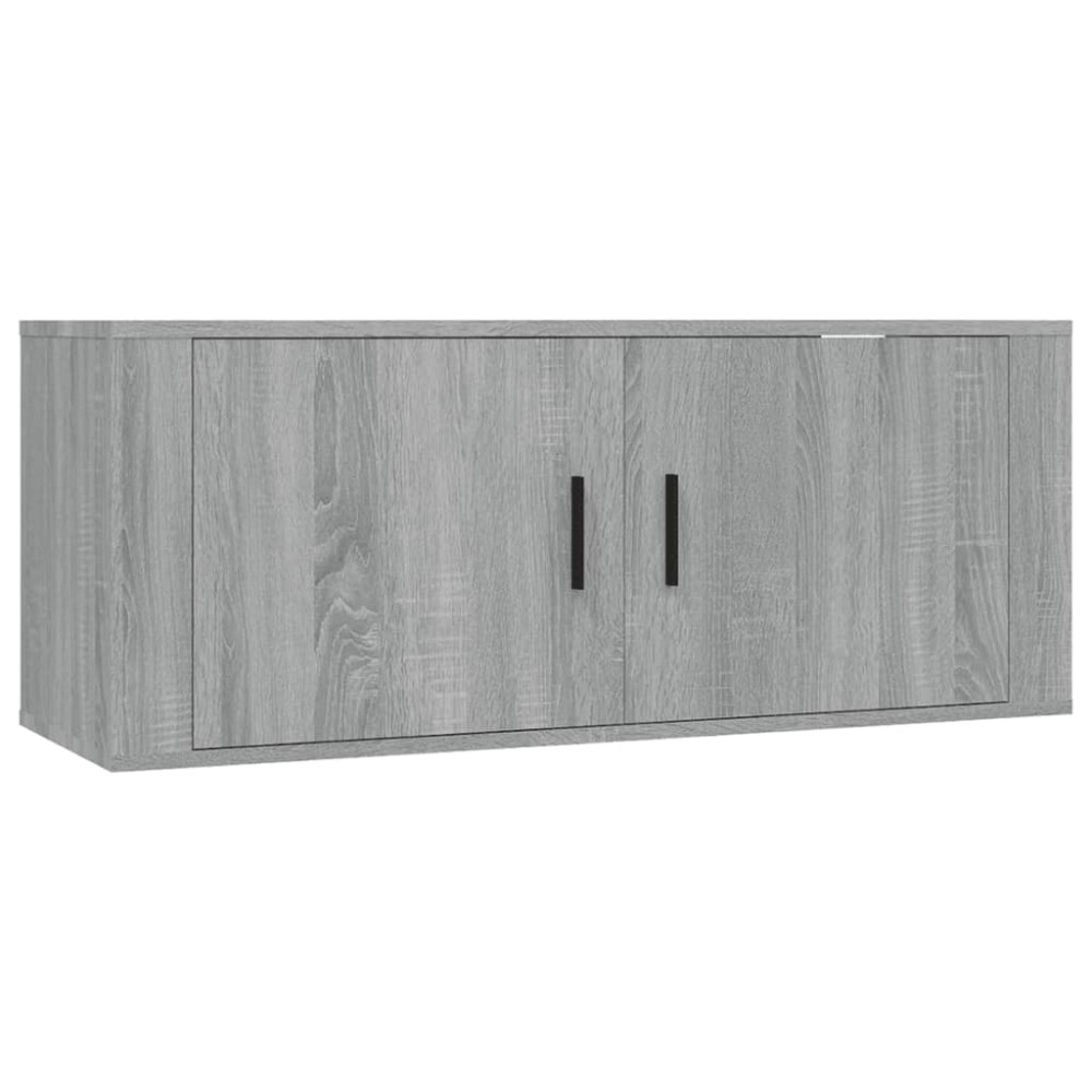 vidaXL Dulap TV montat pe perete, gri sonoma, 100x34,5x40 cm