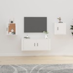 vidaXL Dulapuri TV montate pe perete, 2 buc., alb, 40x34,5x40 cm vidaXL Dulapuri TV montate pe perete, 2 buc., alb, 40x34,5x40 cm