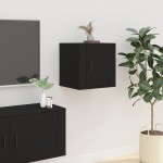 vidaXL Dulapuri TV montate pe perete, 2 buc., negru, 40x34,5x40 cm vidaXL Dulapuri TV montate pe perete, 2 buc., negru, 40x34,5x40 cm