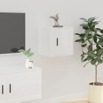 vidaXL Dulapuri TV montate perete 2 buc. alb extralucios 40x34,5x40 cm vidaXL Dulapuri TV montate perete 2 buc. alb extralucios 40x34,5x40 cm