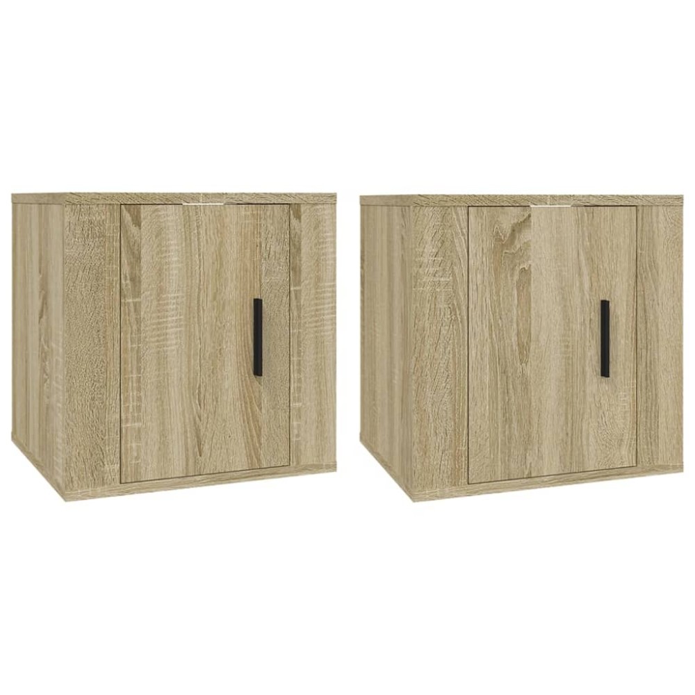 vidaXL Dulapuri TV montate pe perete 2 buc stejar sonoma 40x34,5x40 cm