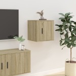 vidaXL Dulapuri TV montate pe perete 2 buc stejar sonoma 40x34,5x40 cm