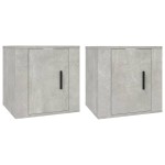 vidaXL Dulapuri TV montate pe perete, 2 buc., gri beton, 40x34,5x40 cm vidaXL Dulapuri TV montate pe perete, 2 buc., gri beton, 40x34,5x40 cm