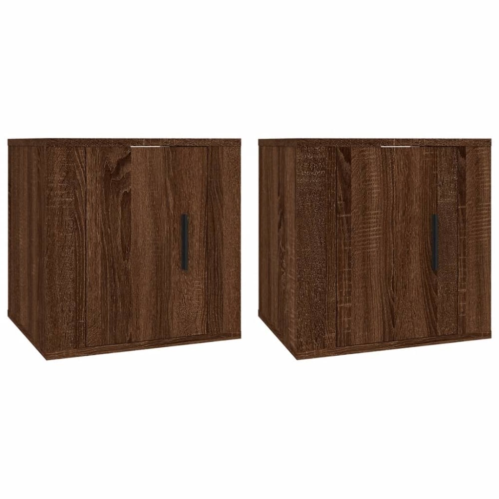 vidaXL Dulapuri TV montate pe perete 2 buc. stejar maro 40x34,5x40 cm