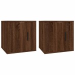 vidaXL Dulapuri TV montate pe perete 2 buc. stejar maro 40x34,5x40 cm
