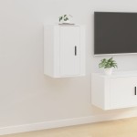 vidaXL Dulapuri TV montate pe perete, 2 buc., alb, 40x34,5x60 cm vidaXL Dulapuri TV montate pe perete, 2 buc., alb, 40x34,5x60 cm