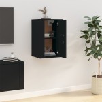 vidaXL Dulap TV montat pe perete, negru, 40x34,5x60 cm