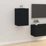 vidaXL Dulapuri TV montate pe perete, 2 buc., negru, 40x34,5x60 cm vidaXL Dulapuri TV montate pe perete, 2 buc., negru, 40x34,5x60 cm