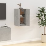 vidaXL Dulap TV montat pe perete, gri beton, 40x34,5x60 cm