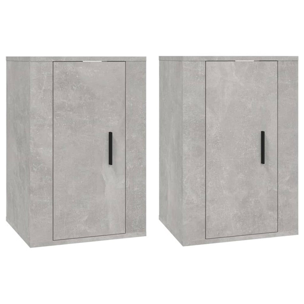 vidaXL Dulapuri TV montate pe perete, 2 buc., gri beton, 40x34,5x60 cm