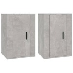 vidaXL Dulapuri TV montate pe perete, 2 buc., gri beton, 40x34,5x60 cm vidaXL Dulapuri TV montate pe perete, 2 buc., gri beton, 40x34,5x60 cm