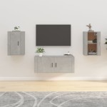vidaXL Dulapuri TV montate pe perete, 2 buc., gri beton, 40x34,5x60 cm vidaXL Dulapuri TV montate pe perete, 2 buc., gri beton, 40x34,5x60 cm