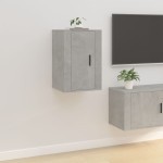 vidaXL Dulapuri TV montate pe perete, 2 buc., gri beton, 40x34,5x60 cm vidaXL Dulapuri TV montate pe perete, 2 buc., gri beton, 40x34,5x60 cm