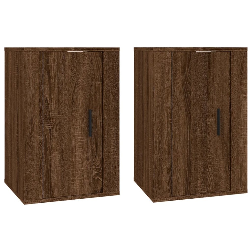 vidaXL Dulapuri TV montate pe perete 2 buc. stejar maro 40x34,5x60 cm