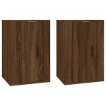 vidaXL Dulapuri TV montate pe perete 2 buc. stejar maro 40x34,5x60 cm