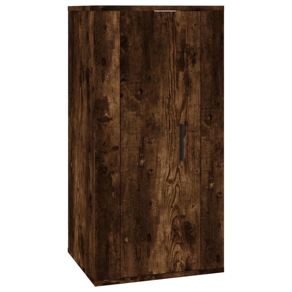 vidaXL Dulap TV montat pe perete, stejar fumuriu, 40x34,5x80 cm