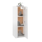 vidaXL Dulap TV montat pe perete, alb extralucios, 40x34,5x100 cm