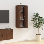 vidaXL Dulap TV montat pe perete, stejar maro, 40x34,5x100 cm