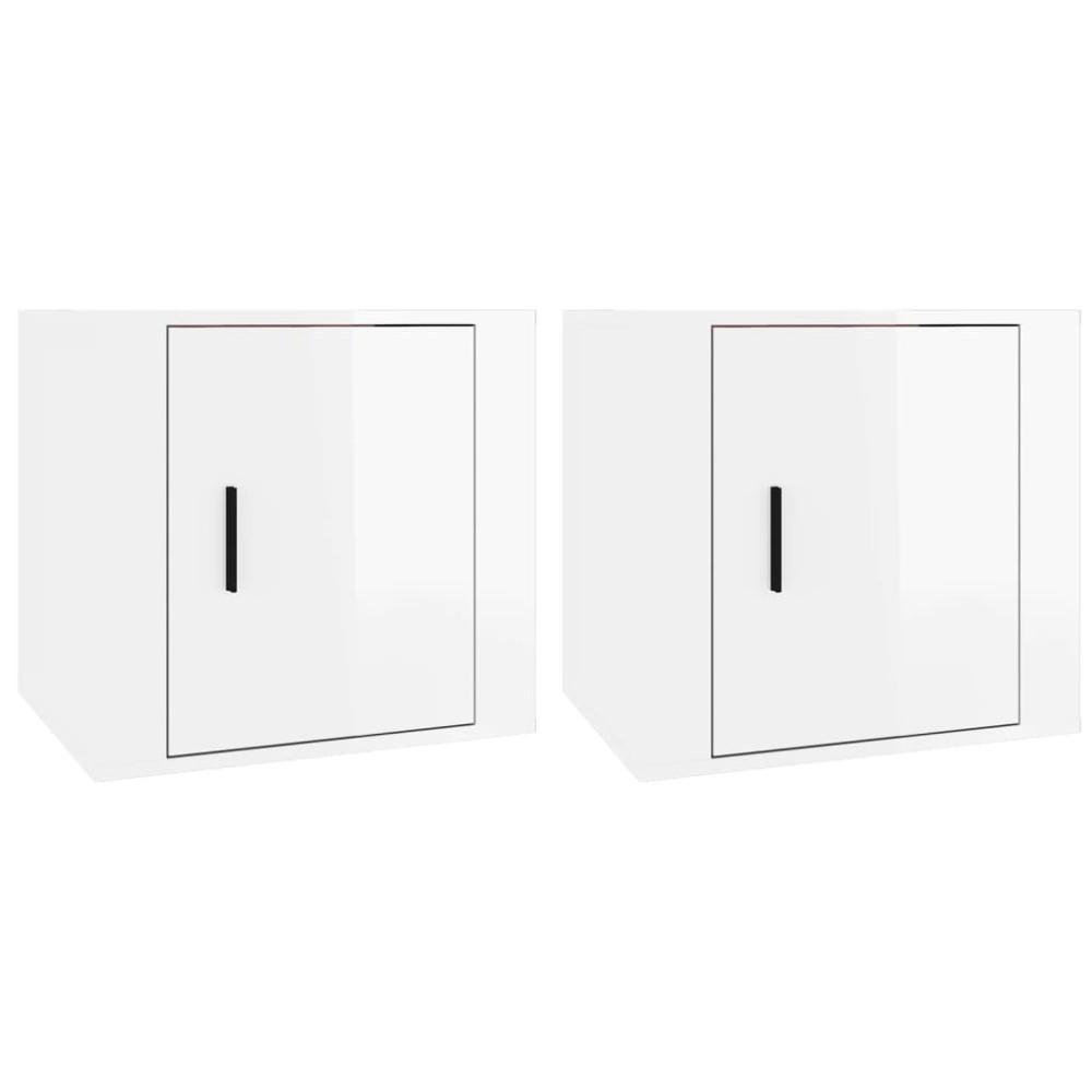 vidaXL Noptiere, 2 buc., alb extralucios, 50x39x47 cm