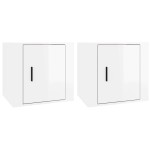 vidaXL Noptiere, 2 buc., alb extralucios, 50x39x47 cm vidaXL Noptiere, 2 buc., alb extralucios, 50x39x47 cm