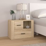 vidaXL Noptieră, stejar sonoma, 60x36x45 cm, lemn prelucrat vidaXL Noptieră, stejar sonoma, 60x36x45 cm, lemn prelucrat