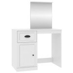 vidaXL Masă de toaletă cu oglindă, alb, 90x50x132,5 cm, lemn prelucrat