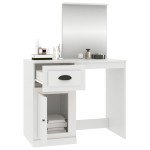 vidaXL Masă de toaletă cu oglindă, alb, 90x50x132,5 cm, lemn prelucrat