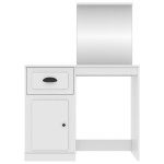 vidaXL Masă de toaletă cu oglindă, alb, 90x50x132,5 cm, lemn prelucrat