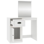 vidaXL Masă de toaletă cu oglindă, alb, 90x50x132,5 cm, lemn prelucrat