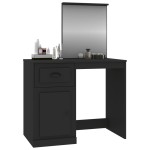 vidaXL Masă de toaletă cu oglindă, negru 90x50x132,5 cm lemn prelucrat