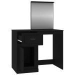 vidaXL Masă de toaletă cu oglindă, negru 90x50x132,5 cm lemn prelucrat
