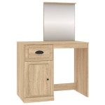 vidaXL Masă de toaletă cu oglindă, stejar sonoma 90x50x132,5 cm lemn