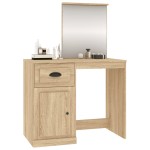 vidaXL Masă de toaletă cu oglindă, stejar sonoma 90x50x132,5 cm lemn