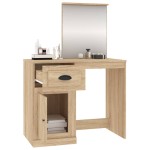 vidaXL Masă de toaletă cu oglindă, stejar sonoma 90x50x132,5 cm lemn